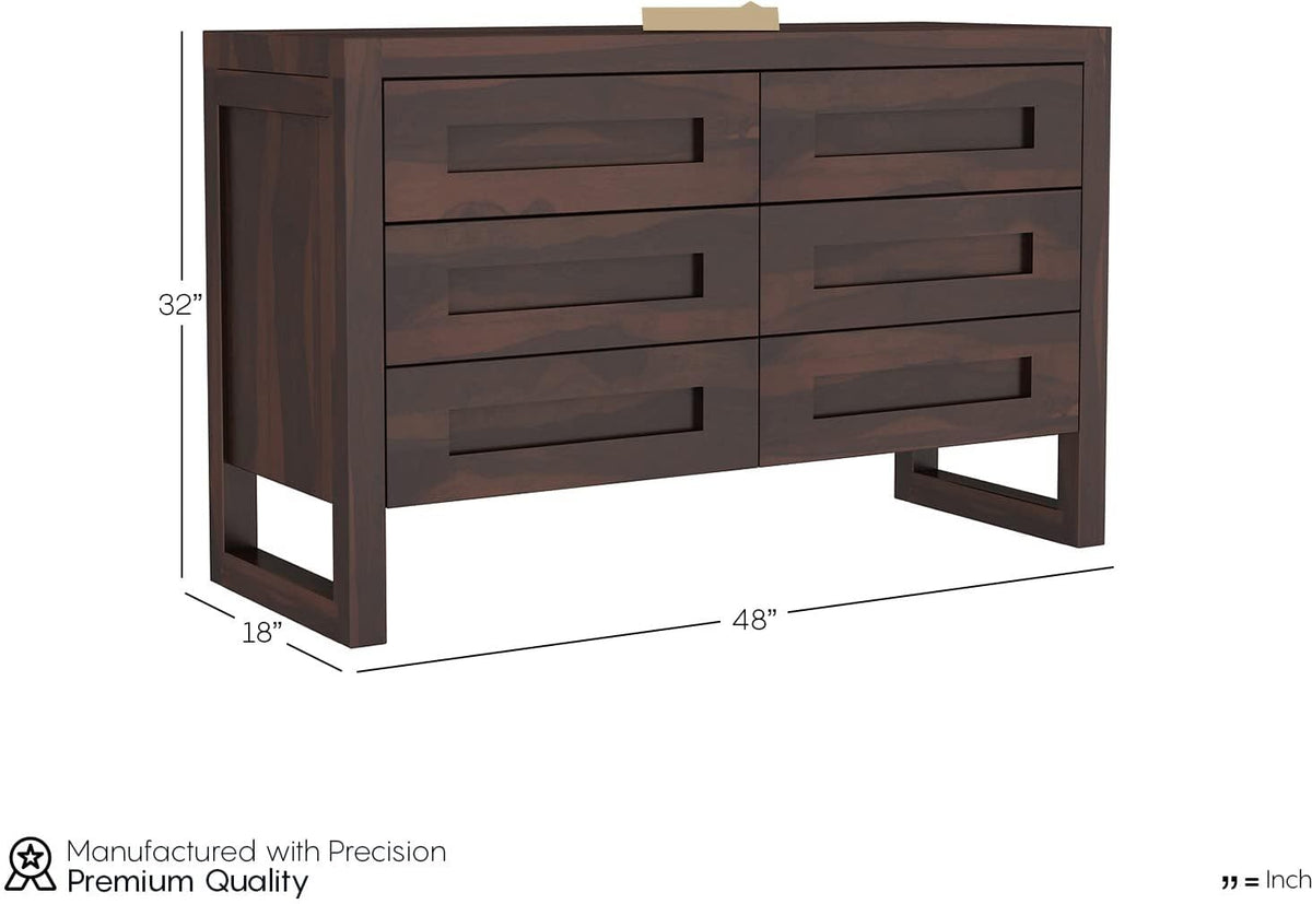 Ambica Woodmart Sheesham wood chest of drawers in dark walnut finish, photo 3