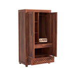 Mamon Wood Decor Solid Wood Wardrobe with Double Doors, Decorative