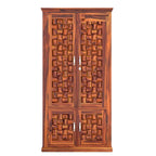 Mamon Wood Decor Solid Sheesham Wood Furniture 4 Door Almirah – Brown