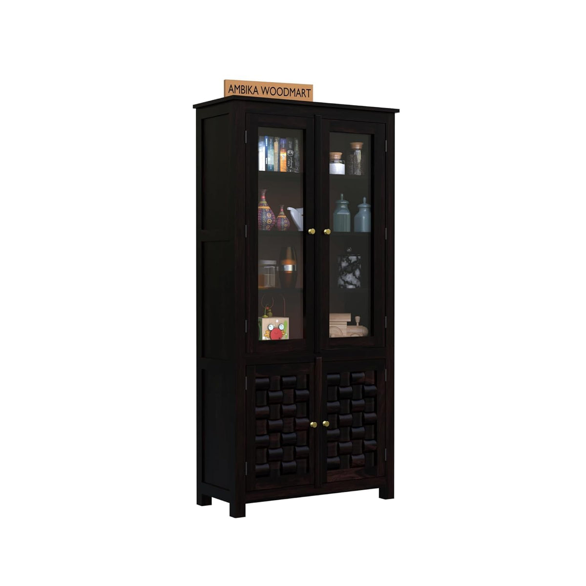 Ambica Woodmart Sheesham wood wardrobe in dark walnut finish, photo 4
