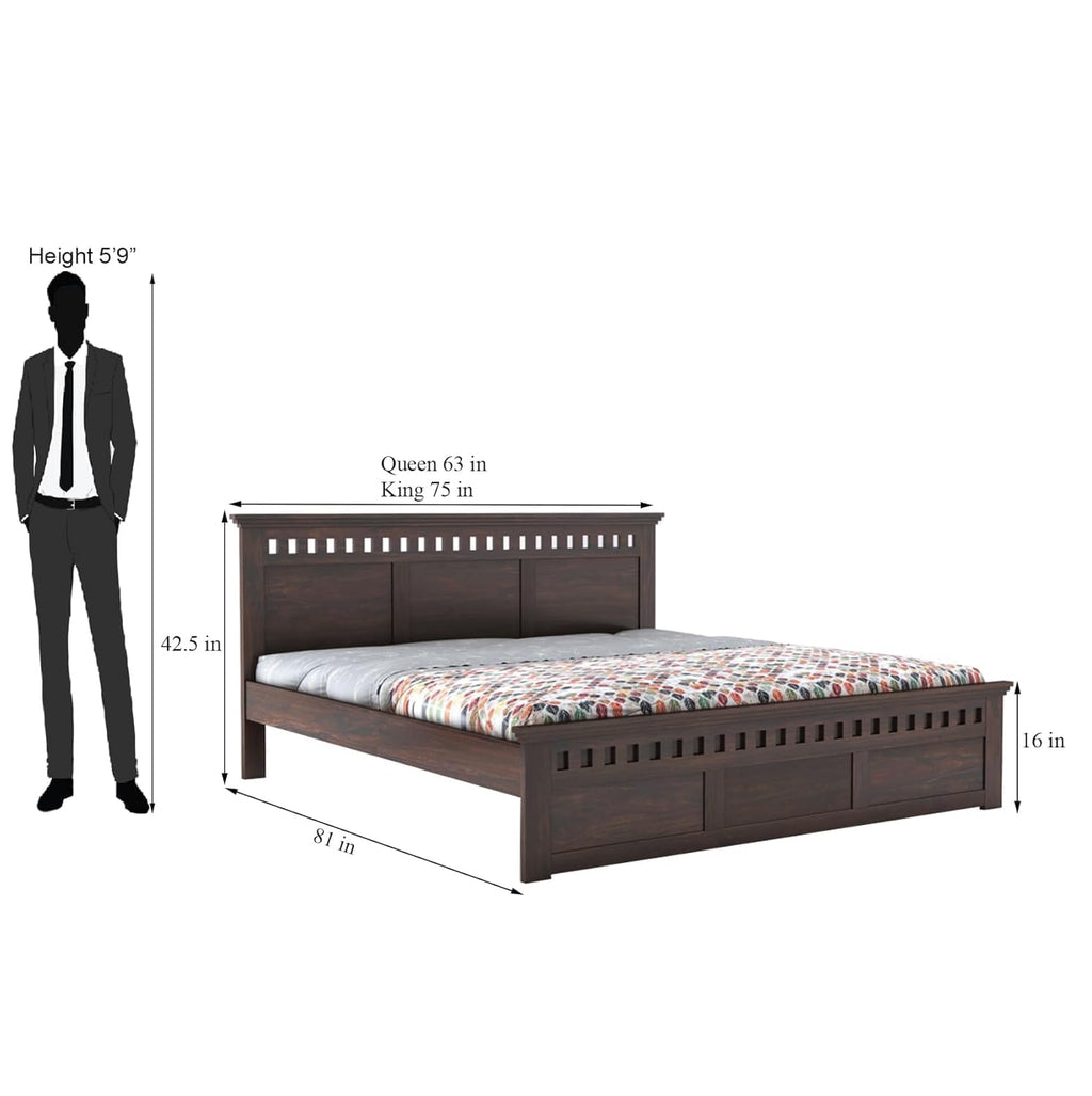 Sheesham Wood King Size Bed without Storage | Ambica Woodmart – Ambica ...