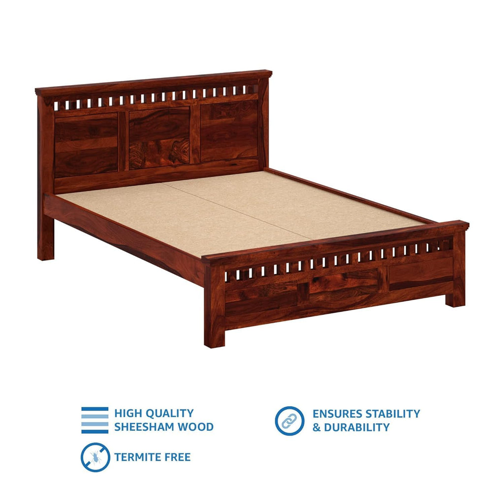 Brown | Ambica Woodmart Sheesham wood bed, brown, photo 11