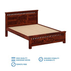 Brown | Ambica Woodmart Sheesham wood bed, brown, photo 11