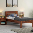 Mamon Wood Decor Sheesham Wood Single Bed Wooden Cot for Bedroom