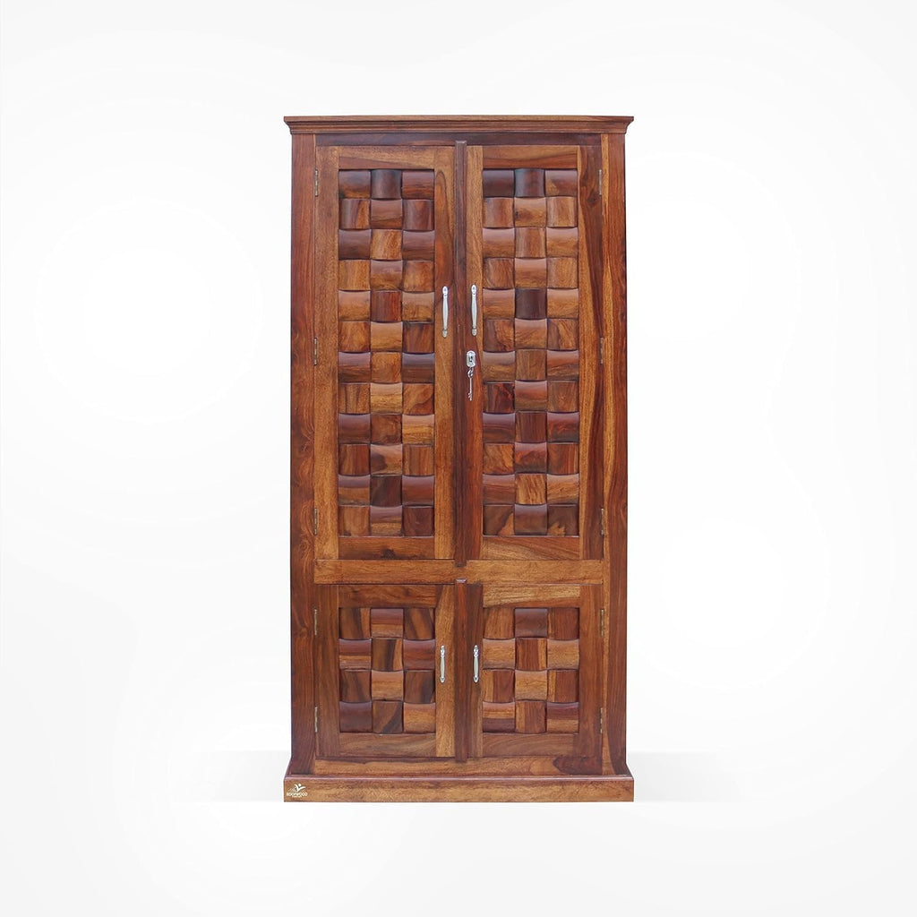Ambica Woodmart Sheesham wood wardrobe in honey finish, photo 6