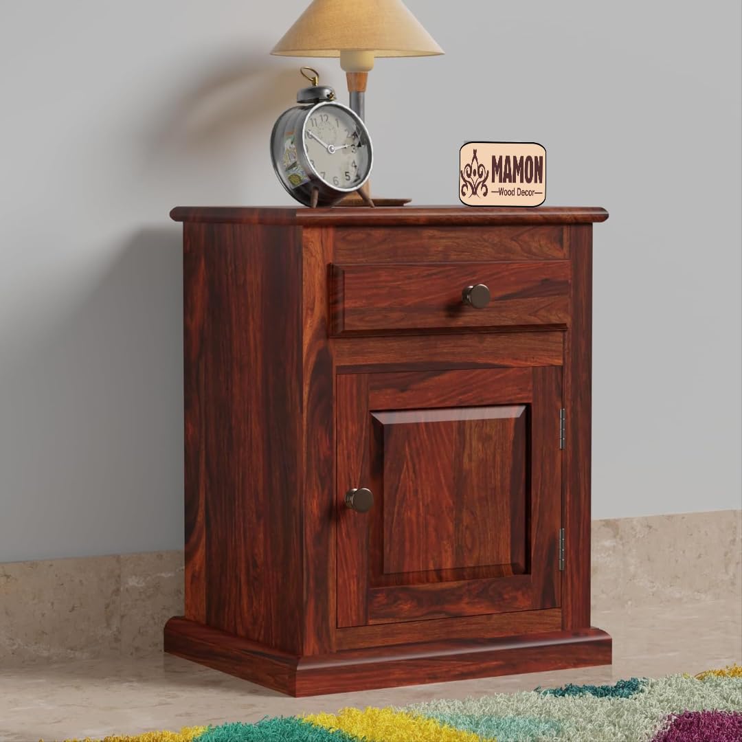 Mamon Wood Decor Sheesham Wood Bedside Table – Design 8