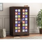Mamon Wood Decor 2 Door Wardrobe with 2 shelves & hanging space – Ryan - Walnut