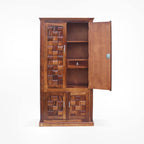 Ambica Woodmart Sheesham wood wardrobe in honey finish, photo 5