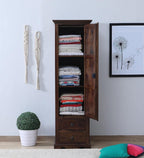 Mamon Wood Decor Sheesham Wood Wardrobe with Door and 3 Shelves – Brown
