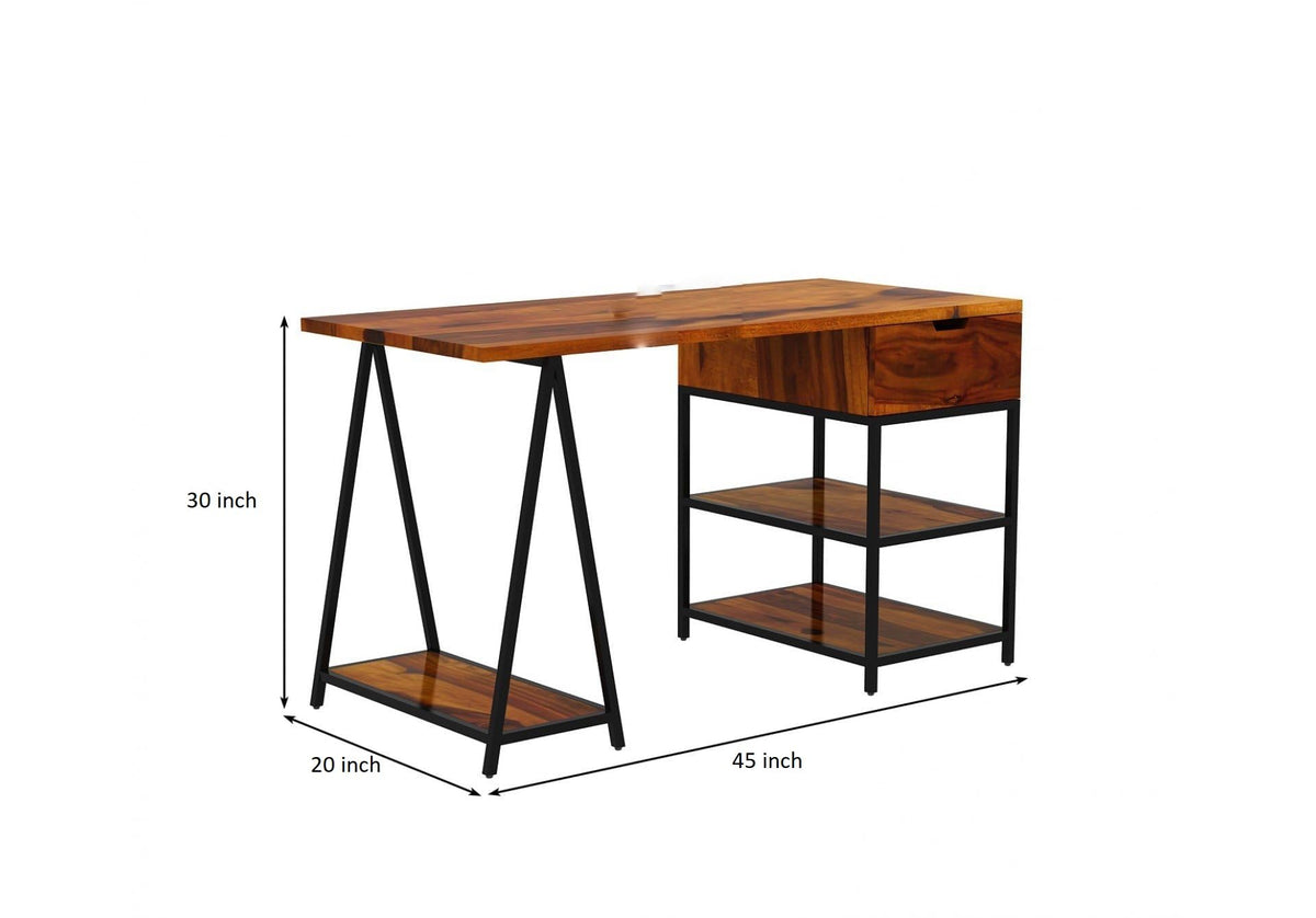 Honey | Ambica Woodmart Sheesham wood study table, honey, photo 19