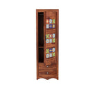 Mamon Wood Decor 1 Door Wardrobe with 2 drawers, 2 shelves & hanging - Honey