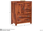 Ambica Woodmart Sheesham wood chest of drawers in natural finish, photo 3
