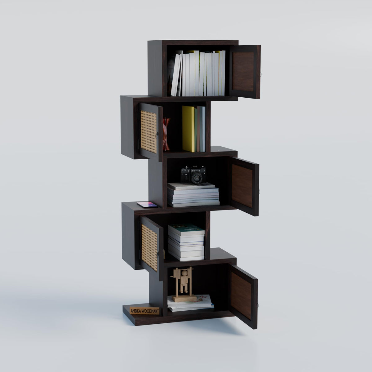 Walnut | Ambica Woodmart Sheesham wood storage cabinet, walnut, photo 7
