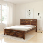 Ambica Woodmart Sheesham wood bed in brown finish, photo 1