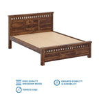 Ambica Woodmart Sheesham wood bed in brown finish, photo 4