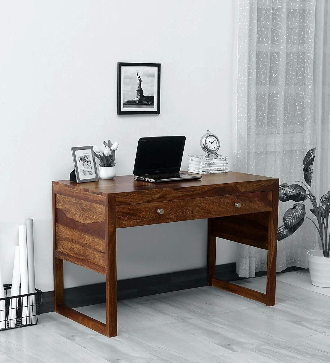 Ambica Woodmart Sheesham wood study table in honey finish, photo 1