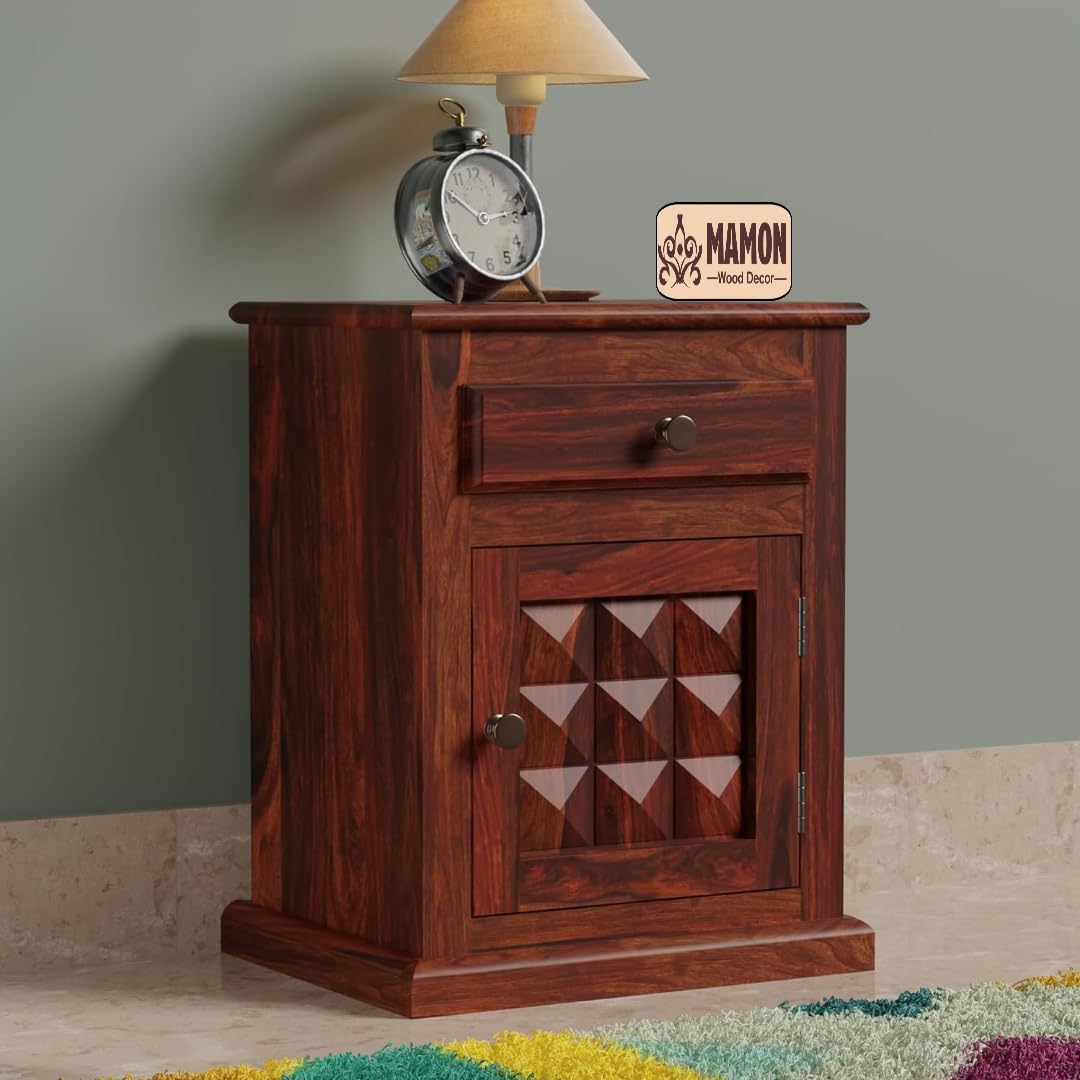 Mamon Wood Decor Sheesham Wood Bedside Table – Design 5