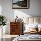 Mamon Wood Decor Sheesham Wood Bedside Table – Design 8