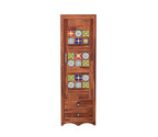 Mamon Wood Decor 1 Door Wardrobe with 2 drawers, 2 shelves & hanging - Honey