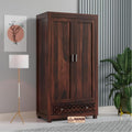 Mamon Wood Decor Solid Wood Wardrobe with Double Doors, Decorative