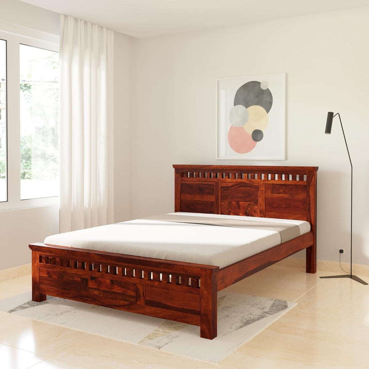 Brown | Ambica Woodmart Sheesham wood bed, brown, photo 7