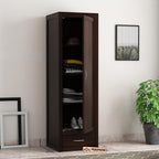 Mamon Wood Decor Solid Sheesham Wood Single Door Wardrobe with 1
