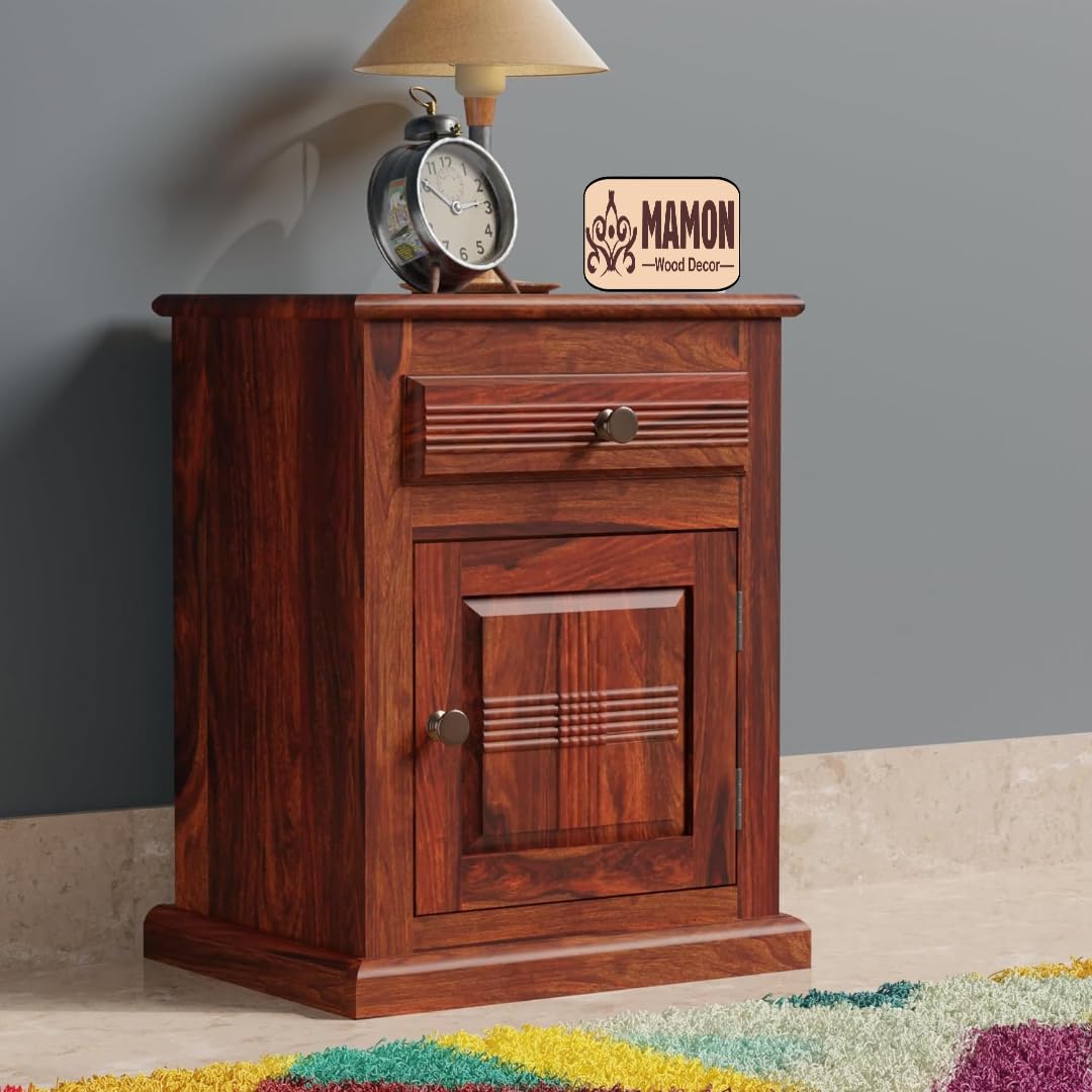Mamon Wood Decor Sheesham Wood Bedside Table – Design 11