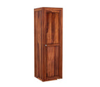 Mamon Wood Decor Single Door Wardrobe with 5 open shelves – Allen - Honey