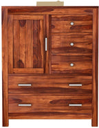 Ambica Woodmart Sheesham wood chest of drawers in natural finish, photo 5