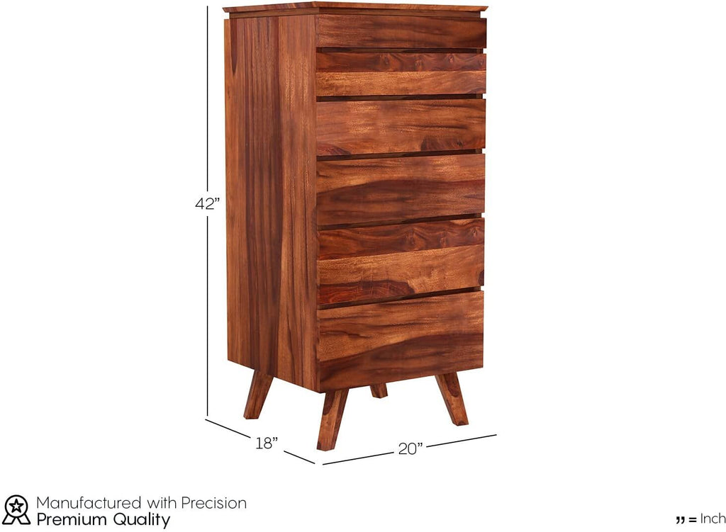 Honey | Ambica Woodmart Sheesham wood chest of drawers, honey, photo 3