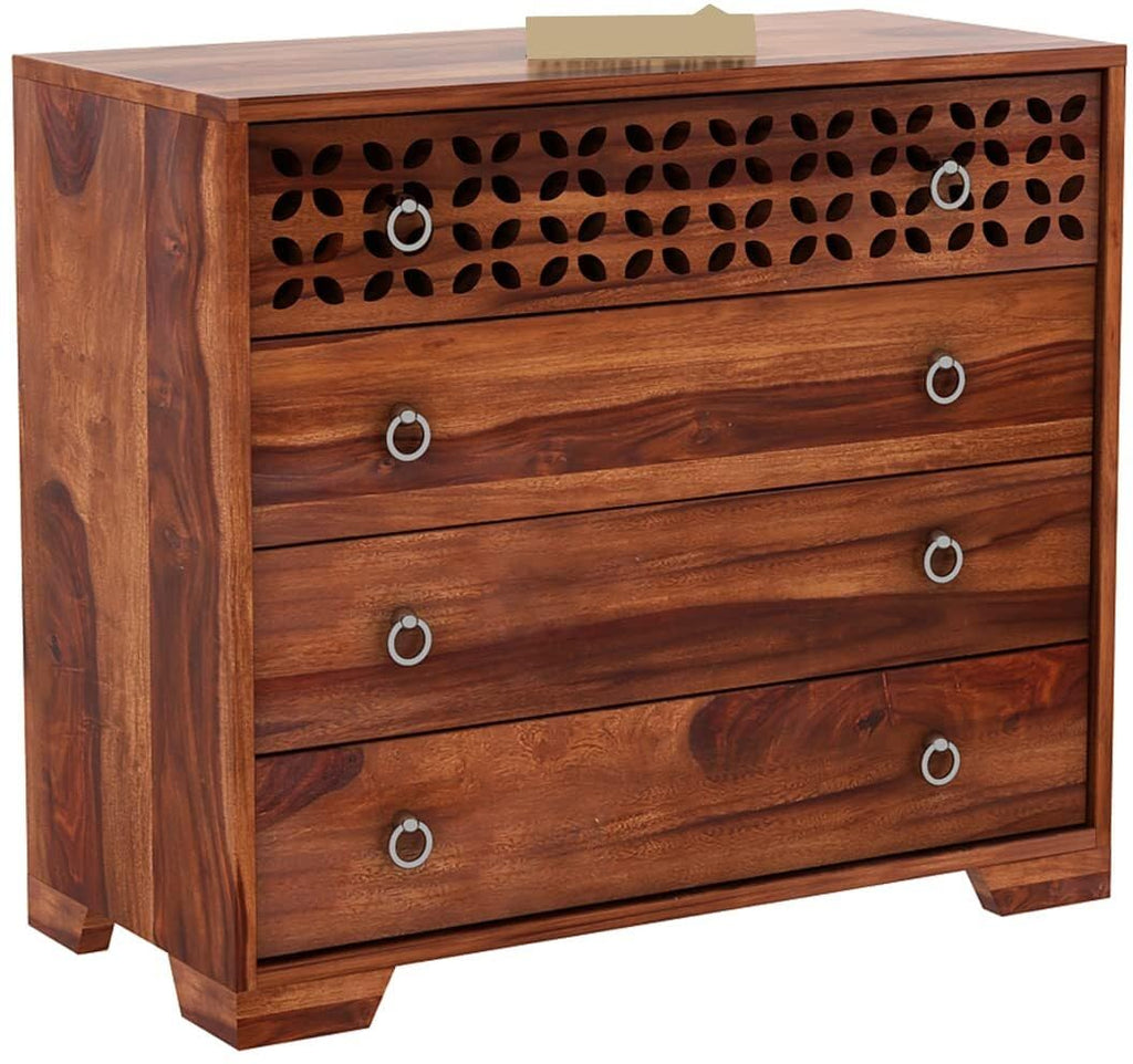 Ambica Woodmart Sheesham wood chest of drawers in brown finish, photo 4