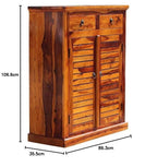 Mamon Wood Decor Wooden Shoe Cabinet for Living Room – Brown