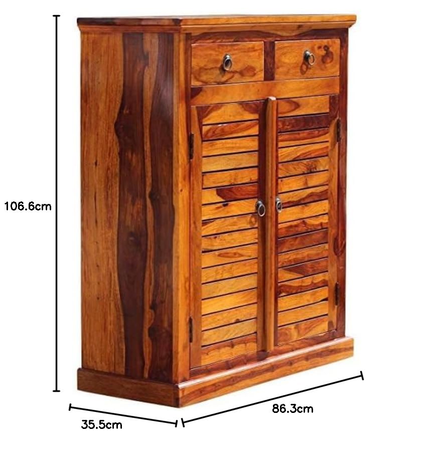 Mamon Wood Decor Wooden Shoe Cabinet for Living Room – Brown