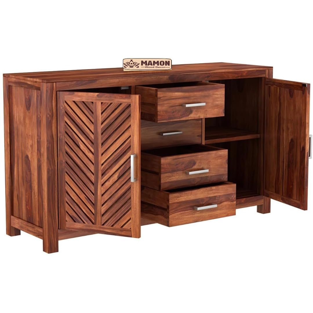 Mamon Wood Decor 4 Drawers and 2 Shelves Storage Wood Cabinet for Home