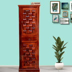 Mamon Wood Decor ‎Sheesham Wooden Niwar 2 Door – Brown