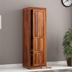 Mamon Wood Decor Single Door Wardrobe with 2 drawers, 2 shelves - Honey