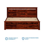 Brown | Ambica Woodmart Sheesham wood bed, brown, photo 8