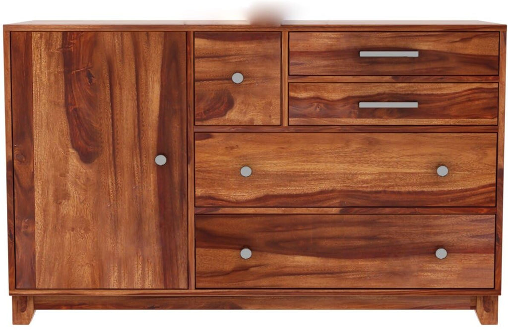 Ambica Woodmart Sheesham wood chest of drawers in brown finish, photo 4