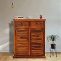 Mamon Wood Decor Wooden Shoe Cabinet for Living Room – Brown