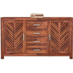 Mamon Wood Decor 4 Drawers and 2 Shelves Storage Wood Cabinet for Home