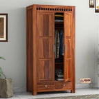 Mamon Wood Decor Sheesham Wood Wardrobe – Brown