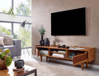 Mamon Wood Decor Sheesham Wood Modern TV Unit with Door and Shelf