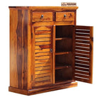 Mamon Wood Decor Wooden Shoe Cabinet for Living Room – Brown