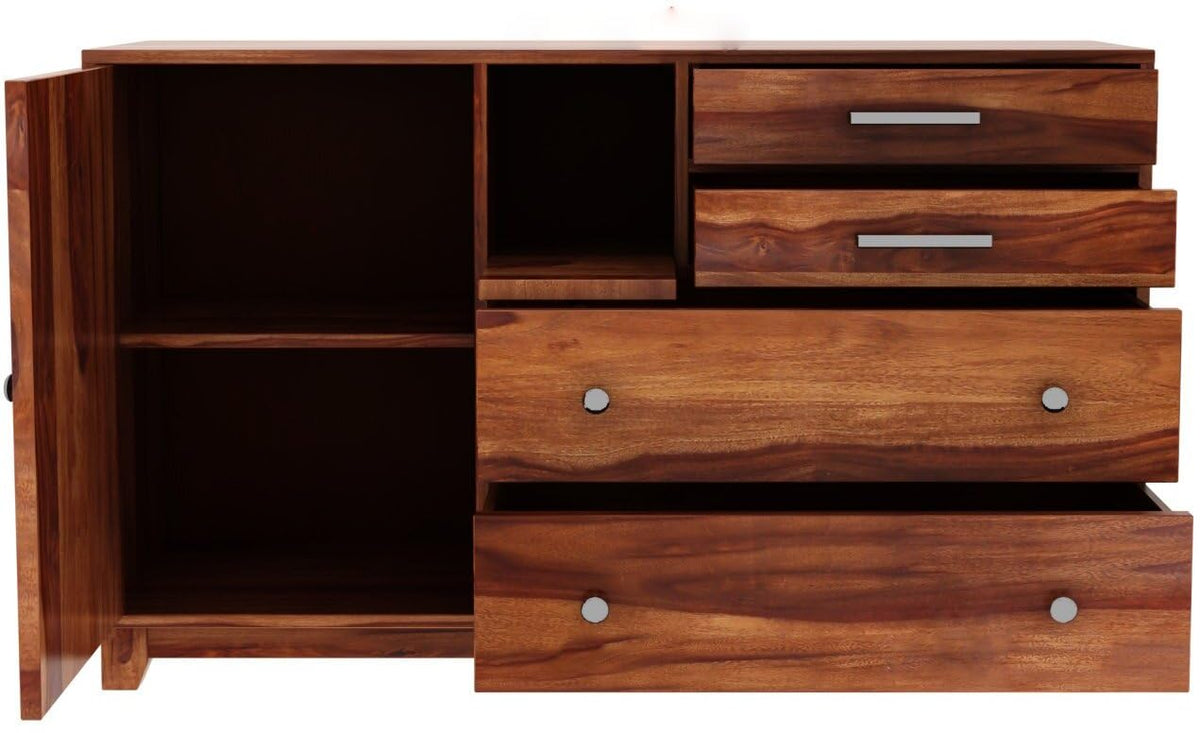 Ambica Woodmart Sheesham wood chest of drawers in brown finish, photo 2