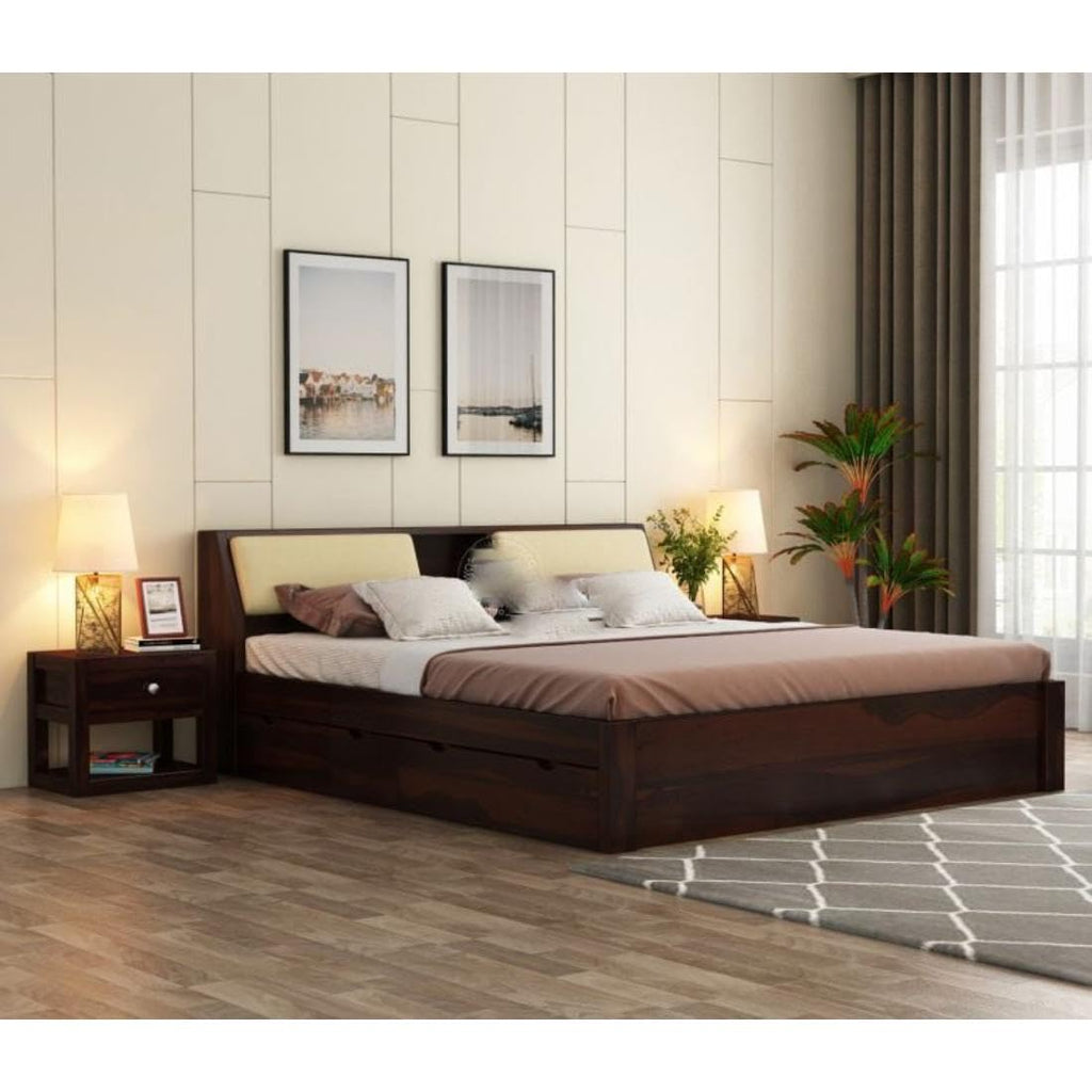 Dark Walnut | Ambica Woodmart Sheesham wood bed, dark walnut, photo 9