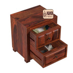 Mamon Wood Decor Sheesham Wood Bedside Table – Design 12