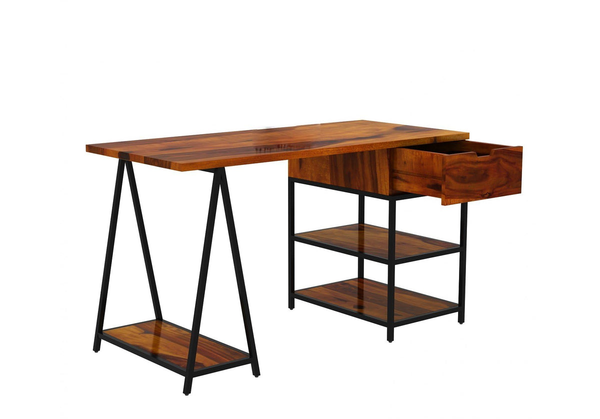 Honey | Ambica Woodmart Sheesham wood study table, honey, photo 18