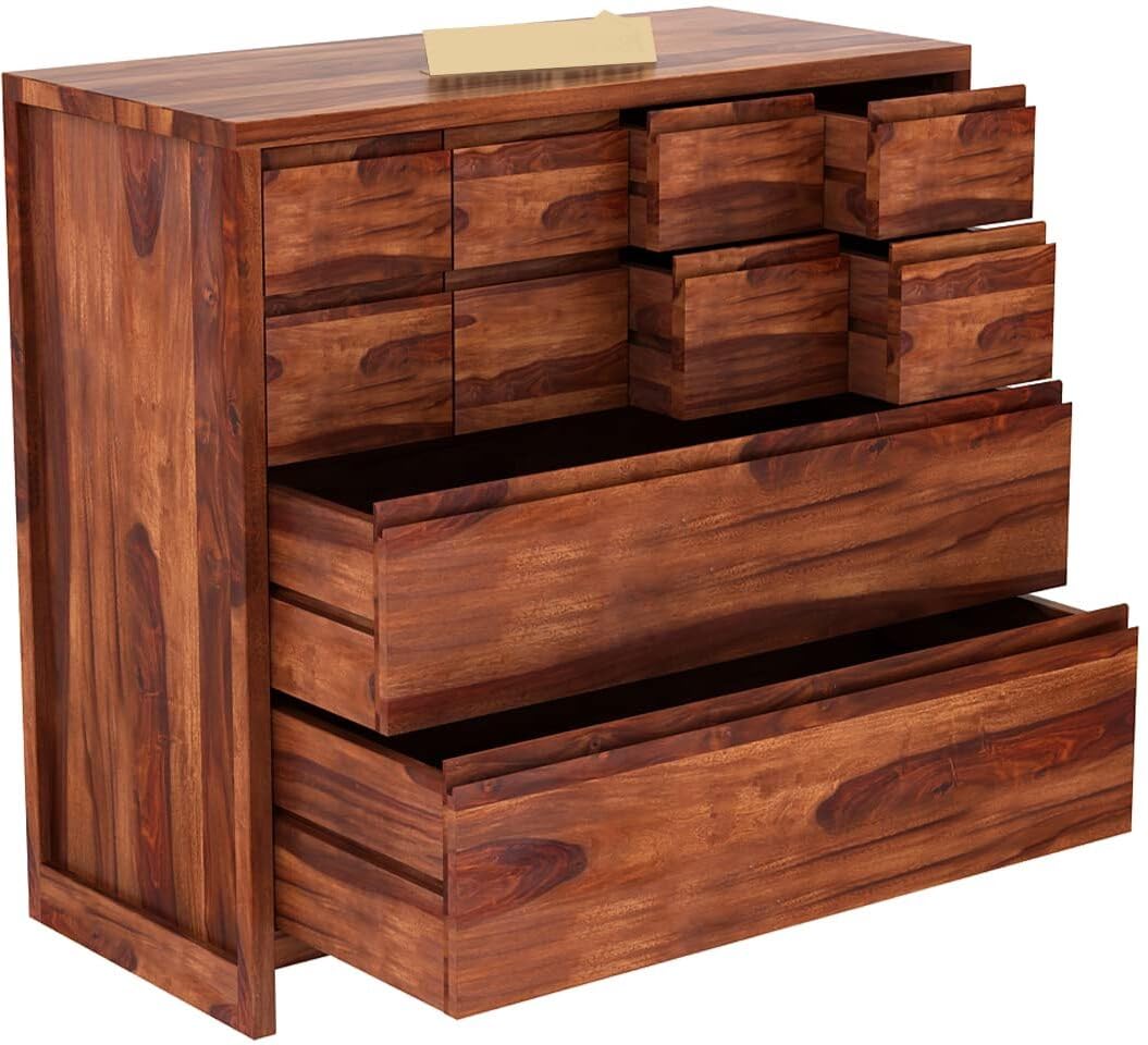 Ambica Woodmart Sheesham wood chest of drawers in brown finish, photo 2