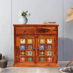 Mamon Wood Decor Free Standing Movable Tv Cabinet for Living Room