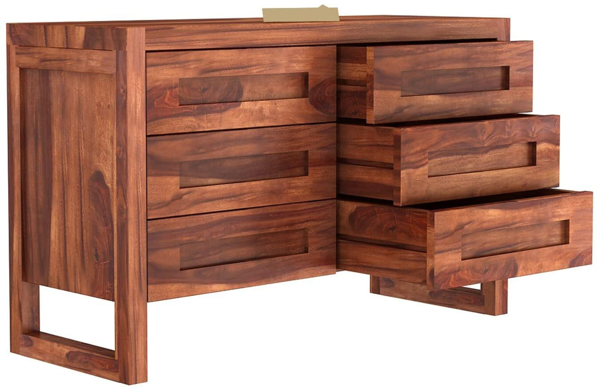 Ambica Woodmart Sheesham wood chest of drawers in teak finish, photo 2